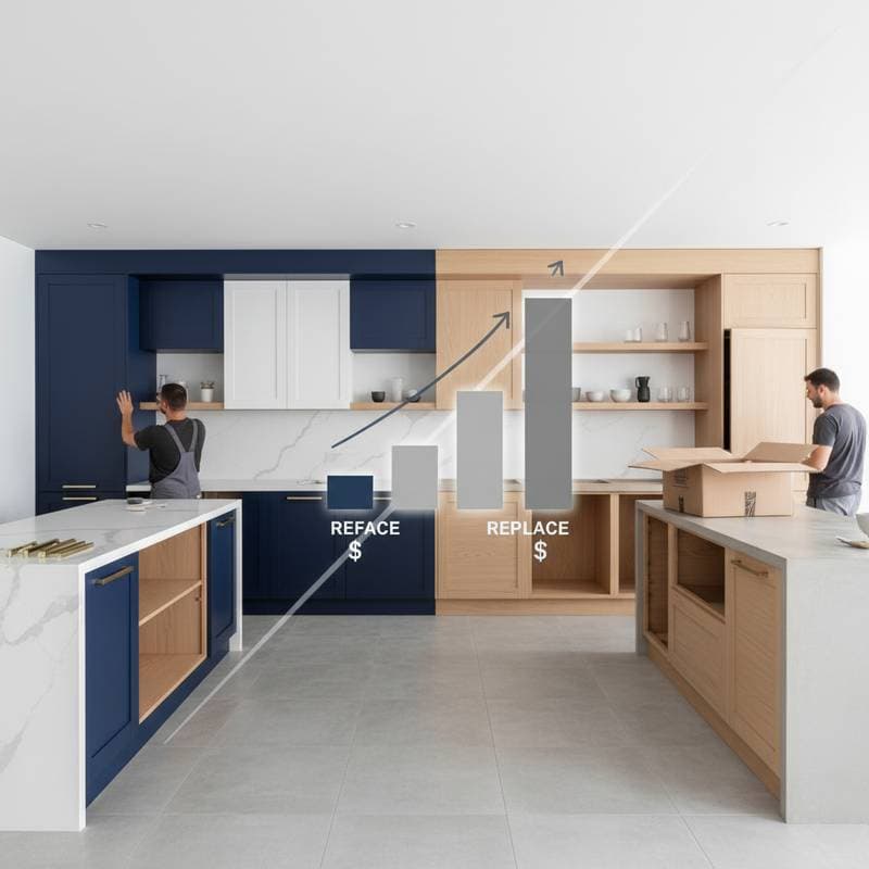 Featured image for Reface or Replace: Which Kitchen Cabinet Update Saves More in 2025