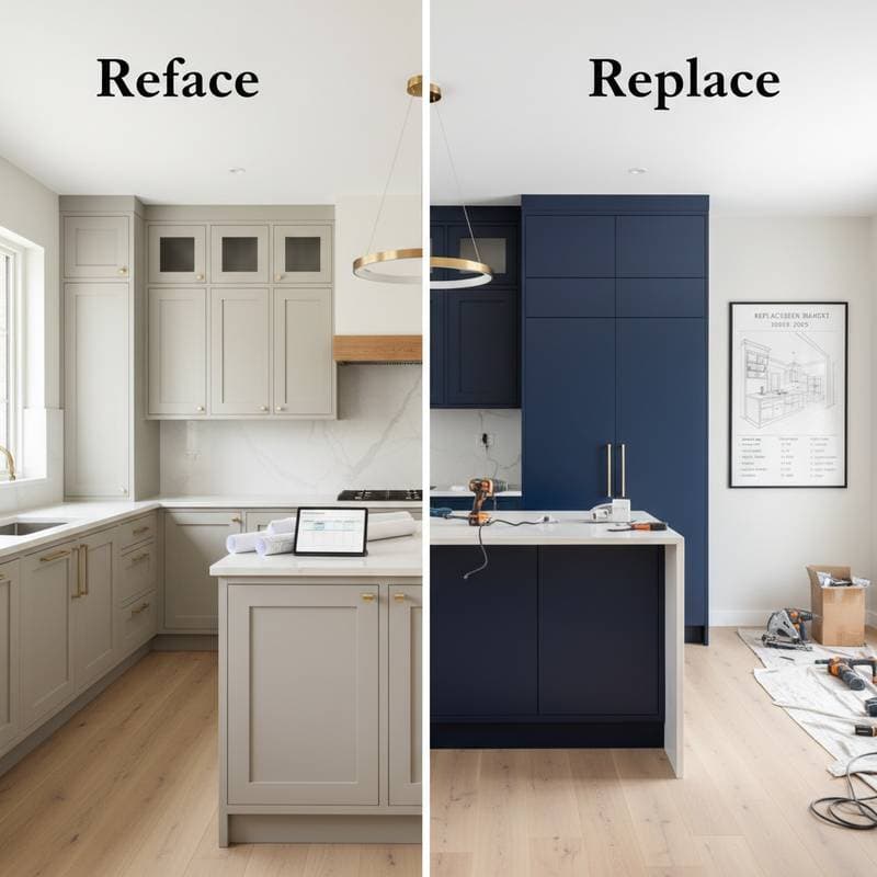 Featured image for Kitchen Cabinet Costs: Reface or Replace in 2025