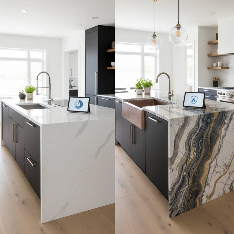Featured image for Quartz vs Quartzite: 2025 Kitchen Cost Breakdown