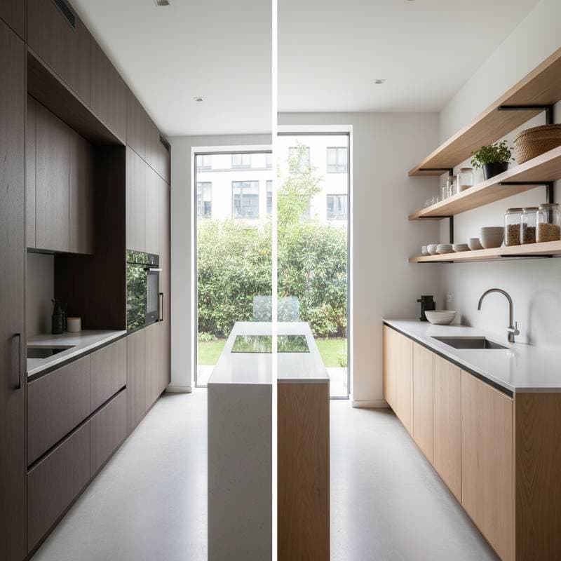 Featured image for Open Shelving vs Cabinets: 2026 Kitchen Cost Facts