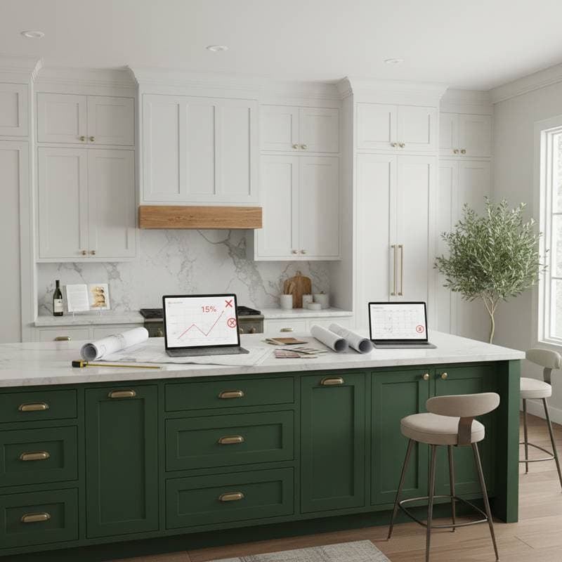 Featured image for Two-Tone Cabinets Cost 15% More Than Budgeted