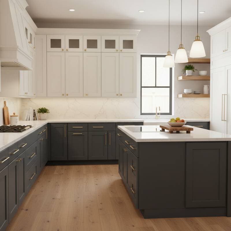Featured image for Two-Tone Cabinets: Real Costs and Install Secrets for 2026