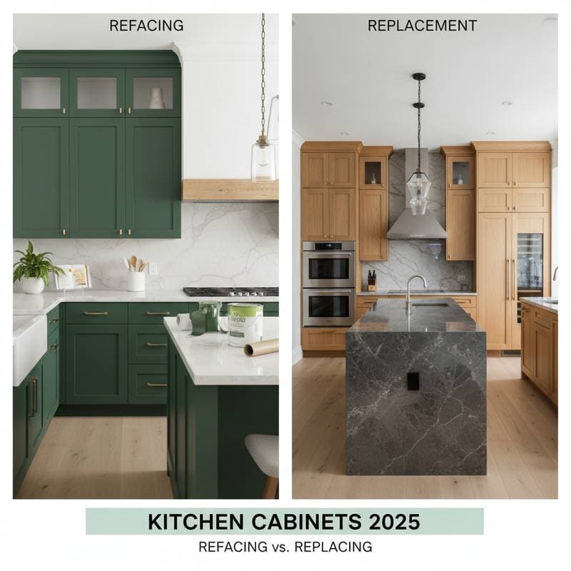 Featured image for Refacing vs Replacing: Kitchen Cabinet Costs 2025