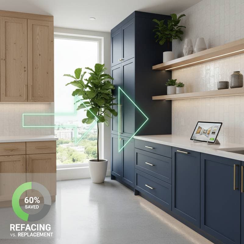 Featured image for Why Refacing Saves 60% Over Cabinet Replacement